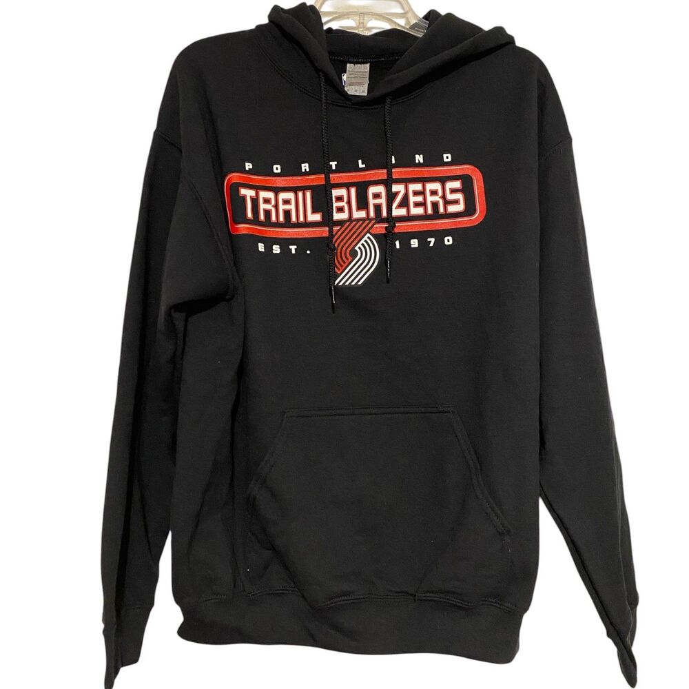NBA Portland Trail Blazers Black Pullover Hoodie Size Medium NWOT